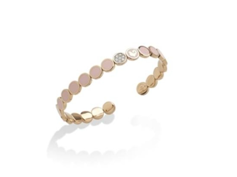 PAILLETTES CHANTECLER BRACELET ROSE GOLD ROSE ENAMEL DIAMONDS 40168